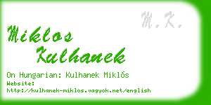 miklos kulhanek business card